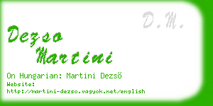 dezso martini business card